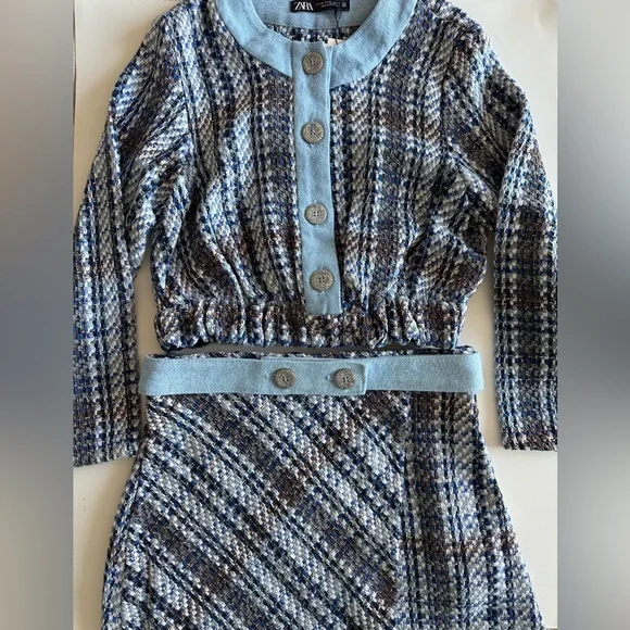 ZARA 💙 Tweed Top & Skirt Set - Picture 16 of 16